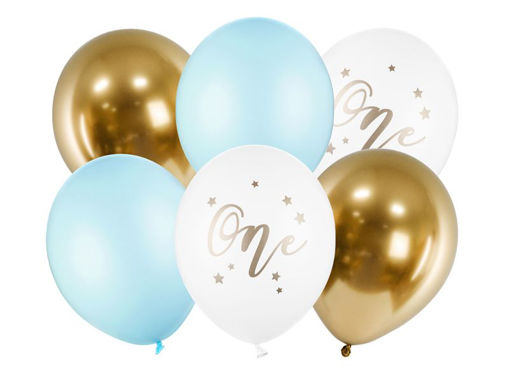 Picture of LATEX BALLOONS ONE ASSORTED - 6 PACK